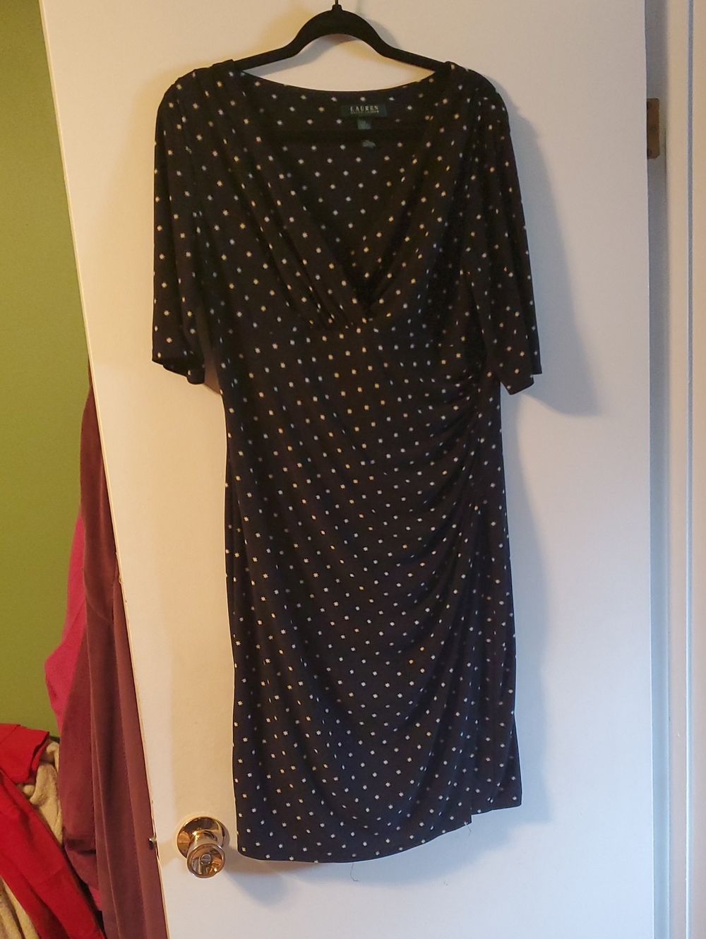 size 14 Lauren Ralph Lauren Black Dress with White Star Print
